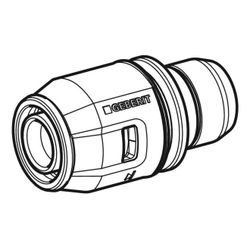 Geberit PushFit Übergang auf Verteiler mit Steckanschluss CW617N, d 20mm, da 28mm... GEBERIT-653461001 4025416315841 (Abb. 1)