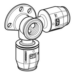 Geberit PushFit Eckanschlusswinkel 90 Grad CW617N, d 20mm, Rp 1/2″, L1 3,6cm... GEBERIT-651295001 4025416957997 (Abb. 1)