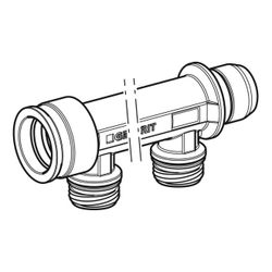 Geberit Verteiler mit Steckanschluss, Verteilerabgang für Schnellkupplung CW617N, da... GEBERIT-653422001 4025416722526 (Abb. 1)
