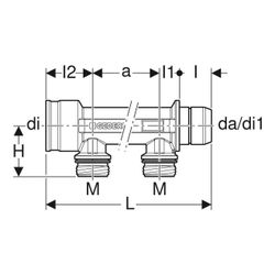 Geberit Verteiler mit Steckanschluss, Verteilerabgang für Schnellkupplung CW617N, da... GEBERIT-653422001 4025416722526 (Abb. 1)
