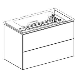 Geberit ONE Unterschrank für Waschtisch, 2 Schubladen, verkürzte Ausladung, 74,5x46,... GEBERIT-500381011 4025416637066 (Abb. 1)