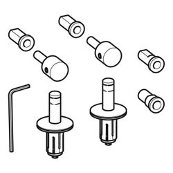 Geberit Scharnierset für WC-Sitz Flow, Befestigung von oben, Edelstahl, 598055000... GEBERIT-598055000 4022009277166 (Abb. 1)
