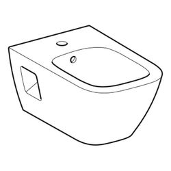 Geberit Renova Plan Wandbidet teilgeschlossene Form, Tiefe 54cm, Überlauf sichtbar, ... GEBERIT-500380011 4025416211730 (Abb. 1)