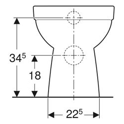 Geberit Renova Stand-WC Tiefspüler, Abgang horizontal, teilgeschlossene Form, Rimfre... GEBERIT-500480002 4025410715067 (Abb. 1)