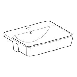 Geberit VariForm Halbeinbauwaschtisch rechteckig Überlauf sichtbar, Weiß/KeraTect... GEBERIT-500681001 4025410643384 (Abb. 1)