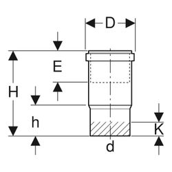 Geberit PE Langmuffe Außendurchmesser 200mm... GEBERIT-370700161 4025416035756 (Abb. 1)
