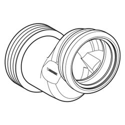 Geberit Anschlussstutzen für Wand-WC, 5cm etagiert, 90mm, PVC, Grau, 388352291... GEBERIT-388352291 4025416279099 (Abb. 1)