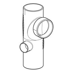 Geberit Silent db20 Kombibogeneckabzweig 88,5 Grad links d 110mm, d1 110mm, d2 56mm... GEBERIT-310117141 4025416296409 (Abb. 1)