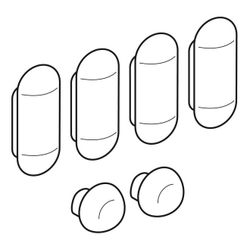 Geberit Prima CDI Set Puffer für WC-Sitz, 6 Stück... GEBERIT-598111000 4022009291889 (Abb. 1)