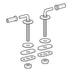 Geberit Set Scharniere für WC-Sitz Xeno, Plus4, Befestigung von unten... GEBERIT-598133000 4022009291865 (Abb. 1)