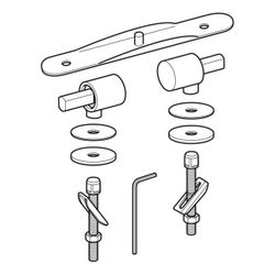 Geberit Set Scharniere für Bambini WC-Sitz mit Stützfunktion, Befestigung von unten,... GEBERIT-598016000 4022009319996 (Abb. 1)