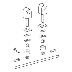 Geberit Renova Comfort Set Scharniere für WC-Sitzring Befestigung von unten, 2 Stück... GEBERIT-598071000 4022009318258 (Abb. 1)