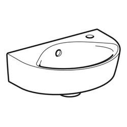 Geberit Renova Handwaschbecken verkürzte Ausladung, 36x14,8x25cm, Hahnloch rechts, Ü... GEBERIT-500374011 4025416853169 (Abb. 1)