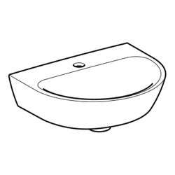 Geberit Renova Handwaschbecken mit asymmetrischem Überlauf, 45x17,3x36cm, Hahnloch m... GEBERIT-500494011 4025416224457 (Abb. 1)