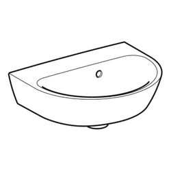 Geberit Renova Handwaschbecken mit asymmetrischem Überlauf, 45x17,3x36cm, ohne Hahnl... GEBERIT-500495011 4025416142539 (Abb. 1)