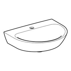 Geberit Renova Handwaschbecken mit asymmetrischem Überlauf, 50x17,3x40cm, Hahnloch m... GEBERIT-500498011 4025416220800 (Abb. 1)