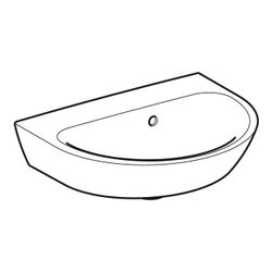 Geberit Renova Handwaschbecken, asymmetrischem Überlauf, 50x17,3x40cm, ohne Hahnloch... GEBERIT-500499018 4025416221067 (Abb. 1)