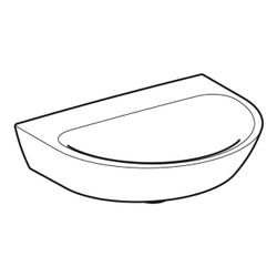 Geberit Renova Handwaschbecken mit asymmetrischem Überlauf, 50x17,3x40cm, ohne Hahnl... GEBERIT-500577018 4025416221074 (Abb. 1)