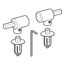 Geberit Scharniere für Flow WC-Sitz, mit Absenkautomatik, verchromt, 598054000... GEBERIT-598054000 4022009310511 (Abb. 1)