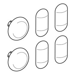 Geberit Set Puffer für WC-Deckel Slim, 2 Stück... GEBERIT-598118000 4022009348613 (Abb. 1)