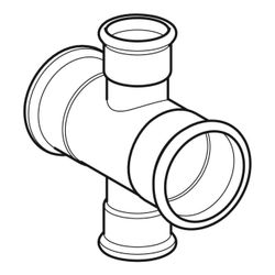 Geberit Mapress C-Stahl Kreuzstück reduziert, d 88,9mm, d1 28mm... GEBERIT-21130 4024723211303 (Abb. 1)