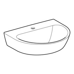 Geberit Renova Waschtisch, Breite 55cm, Tiefe 45cm, Hahnloch mittig, ohne Überlauf, ... GEBERIT-500578011 4025416221203 (Abb. 1)