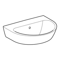 Geberit Renova Waschtisch, Breite 55cm, Tiefe 45cm, ohne Hahnloch, Überlauf sichtbar... GEBERIT-500579018 4025416221746 (Abb. 1)