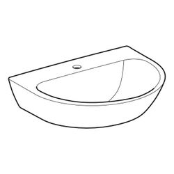 Geberit Renova Waschtisch, Breite 60cm, Tiefe 48cm, Hahnloch mittig, ohne Überlauf, ... GEBERIT-500599011 4025416139874 (Abb. 1)