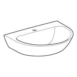 Geberit Renova Waschtisch, Breite 65cm, Tiefe 50cm, Hahnloch mittig, ohne Überlauf, ... GEBERIT-500662018 4025416144205 (Abb. 1)