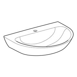 Geberit Renova Waschtisch, Breite 70cm, Tiefe 52cm, Hahnloch mittig, ohne Überlauf, ... GEBERIT-500665011 4025416144212 (Abb. 1)