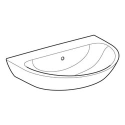 Geberit Renova Waschtisch, Breite 70cm, Tiefe 52cm, ohne Hahnloch, Überlauf sichtbar... GEBERIT-500667011 4025416139911 (Abb. 1)
