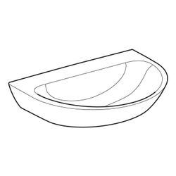 Geberit Renova Waschtisch, Breite 70cm, Tiefe 52cm, ohne Hahnloch, ohne Überlauf, We... GEBERIT-500669018 4025416142720 (Abb. 1)