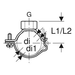 Geberit Rohrschelle mit Gewindemuffe DN 70... GEBERIT-365842001 4025410752284 (Abb. 1)