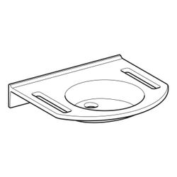 Geberit Publica Waschtisch rundes Design, Ausschnitten, barrierefrei, B 60cm T 55cm ... GEBERIT-501041001 4025410754011 (Abb. 1)