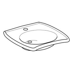 Geberit Vitalis Waschtisch barrierefrei, Breite 55cm, Tiefe 55cm, Hahnloch mittig, o... GEBERIT-501541011 4025410756787 (Abb. 1)