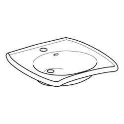 Geberit Vitalis Waschtisch barrierefrei, Breite 55cm, Tiefe 55cm, Hahnloch mittig, Ü... GEBERIT-501542011 4025410756985 (Abb. 1)