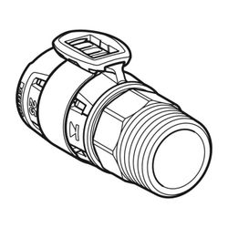 Geberit FlowFit Übergang mit Außengewinde Außendurchmesser 16mm... GEBERIT-620300001 4025416615187 (Abb. 1)