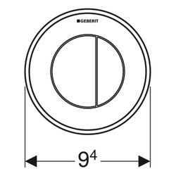 Geberit Typ 10 Fernbetätigung pneumatisch, 2-Mengen-Spülung, Unterputz-Drücker Mattv... GEBERIT-116055KN1 4025416322962 (Abb. 1)