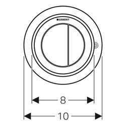 Geberit Typ 10 Fernbetätigung pneumatisch, 2-Mengen-Spülung, Möbeldrücker Mattverchr... GEBERIT-116057KN1 4025416322467 (Abb. 1)