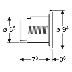 Geberit Typ 10 Fernbetätigung pneumatisch, 2-Mengen-Spülung, Unterputz-Drücker Mattv... GEBERIT-116055KN1 4025416322962 (Abb. 1)