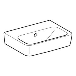 Geberit Renova Plan Handwaschbecken, 45x17x34cm, ohne Hahnloch, Überlauf sichtbar, W... GEBERIT-501626001 4025410858221 (Abb. 1)