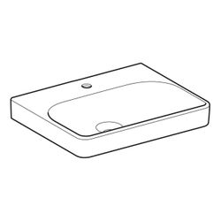 Geberit Smyle Square Waschtisch, Breite 60cm, Tiefe 48cm, Hahnloch mittig, ohne Über... GEBERIT-501732001 4025410870568 (Abb. 1)