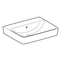 Geberit Renova Plan Waschtisch, Breite 60cm, Tiefe 48cm, ohne Hahnloch, Überlauf sic... GEBERIT-501638001 4025410858429 (Abb. 1)