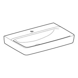 Geberit Renova Plan Waschtisch, Breite 75cm, Tiefe 48cm, Hahnloch mittig, ohne Überl... GEBERIT-501691008 4025410868060 (Abb. 1)