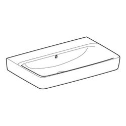 Geberit Renova Plan Waschtisch, Breite 75cm, Tiefe 48cm, ohne Hahnloch, Überlauf sic... GEBERIT-501692001 4025410868077 (Abb. 1)