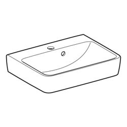 Geberit Renova Plan Handwaschbecken mit asymmetrischem Überlauf, 50x16,5x38cm, Hahnl... GEBERIT-501628001 4025410858313 (Abb. 1)