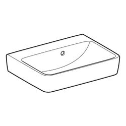 Geberit Renova Plan Handwaschbecken mit asymmetrischem Überlauf, 50x16,5x38cm, ohne ... GEBERIT-501630001 4025410866738 (Abb. 1)