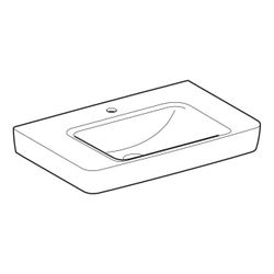 Geberit Renova Plan Waschtisch, Ablagefläche beidseitig, Breite 75cm, Tiefe 48cm, Ha... GEBERIT-501695001 4025410868091 (Abb. 1)