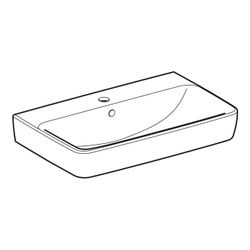 Geberit Renova Compact Waschtisch, Breite 65cm, Tiefe 40cm, Hahnloch mittig, Überlau... GEBERIT-501714001 4025410868428 (Abb. 1)