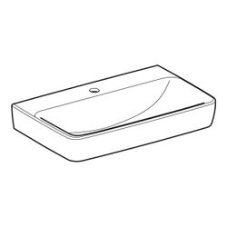 Geberit Renova Compact Waschtisch, Breite 65cm, Tiefe 40cm, Hahnloch mittig, ohne Üb... GEBERIT-501715001 4025410868732 (Abb. 1)